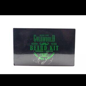 Gold World Professional Beard Care Kit - Complete 7-Piece Grooming Set - Sealed